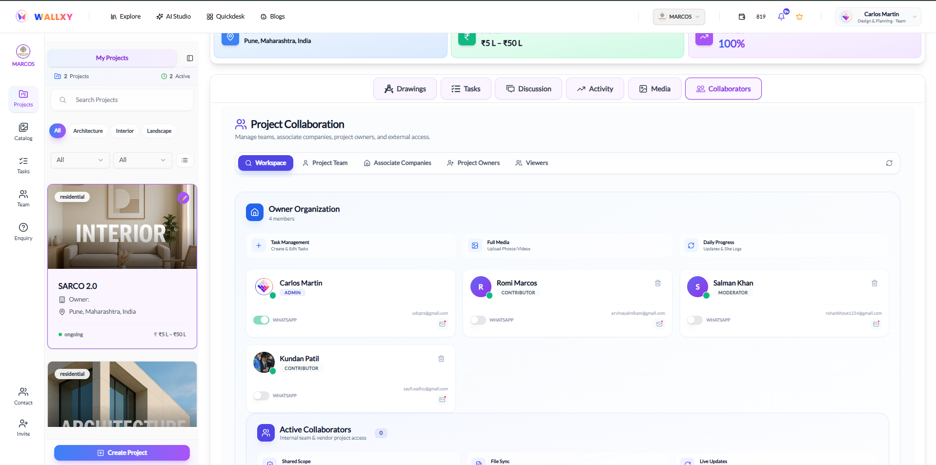 How do I manage permissions for different collaborators?